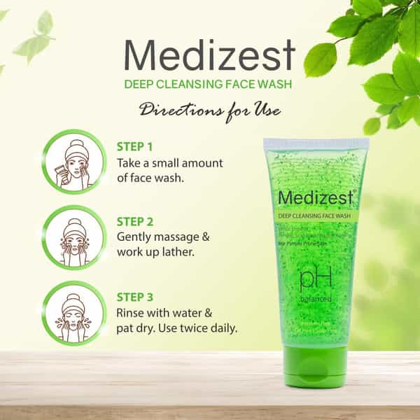 Medizest Deep Cleansing Face Wash 100 Ml | Neem & Aloe Vera | Paraben Free (Pack Of 2)