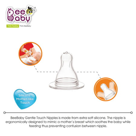 Beebaby Easy Start Slim Neck With 2 Silicone Nipple Orange Colour 8+ Month Feeding Bottle 250ml