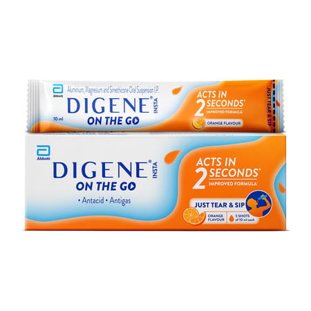 Digene Insta On The Go Orange Flavour 10ml (Pack Of 5)
