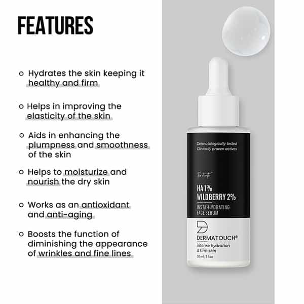 Dermatouch 1% Ha & 3% Wildberry Insta-Hydrating Face Serum - 30Ml