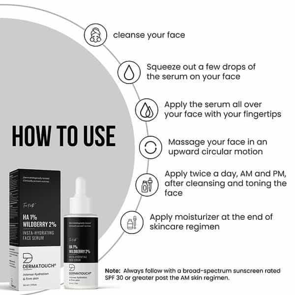 Dermatouch 1% Ha & 3% Wildberry Insta-Hydrating Face Serum - 30Ml