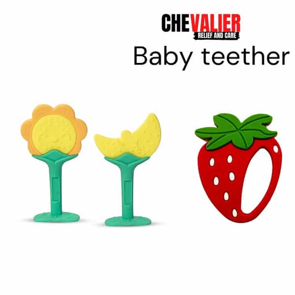 Chevalier Soft Silicone Rubber Baby Teether | Soothes Sore Gums Chew Infant Toy Combo 3 Symysr