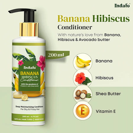 Indalo Banana Hibiscus Moisturizing Conditioner 200ml For Men And Women (Pack Of 2)