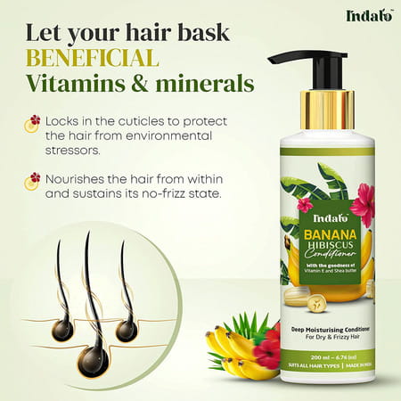 Indalo Banana Hibiscus Moisturizing Conditioner 200ml For Men And Women (Pack Of 2)