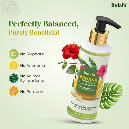 Indalo Banana Hibiscus Moisturizing Conditioner 200ml For Men And Women (pack Of 2)