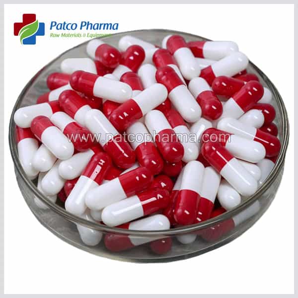 Patco Pharma- Size 0 Red-White Empty Gelatin Pill Capsule Halal Certified For Diy Powder Filling.