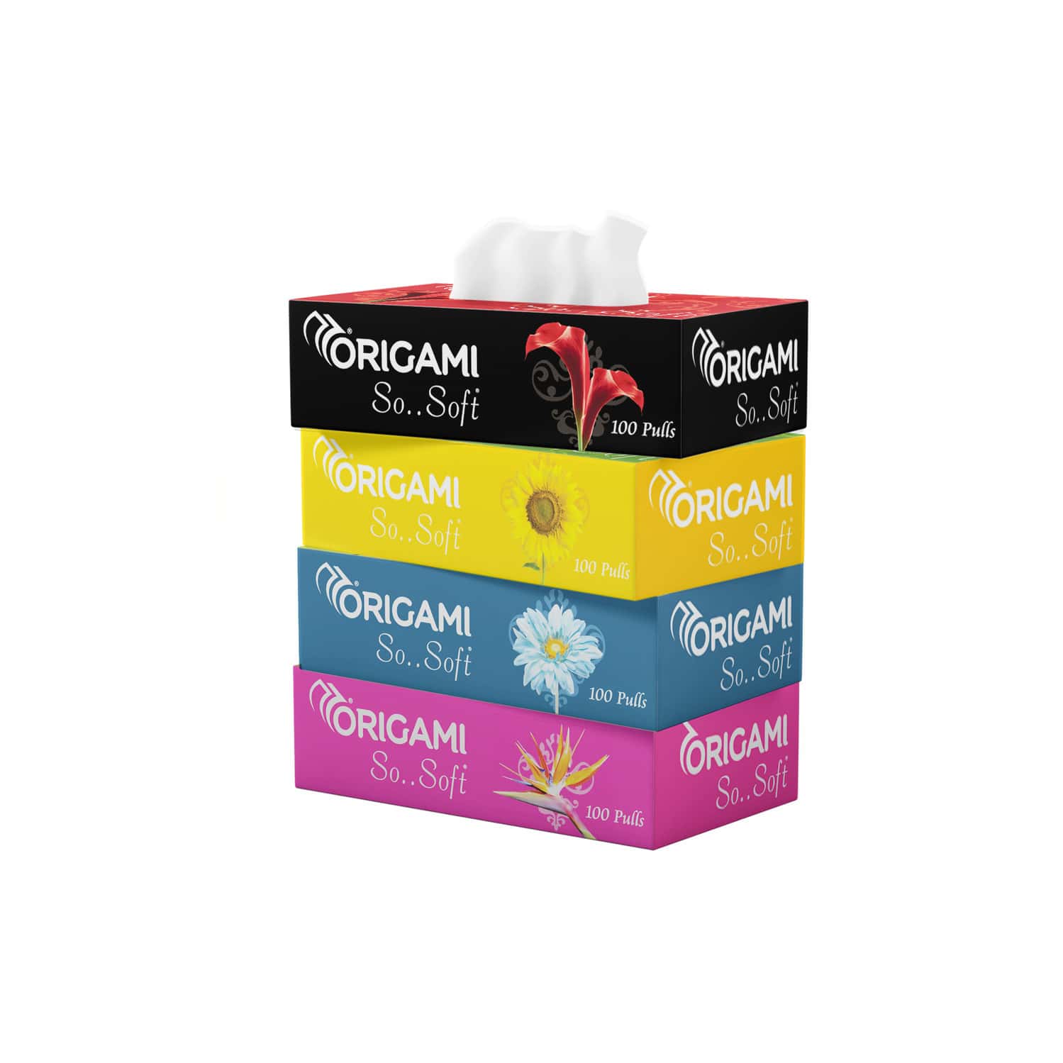 Origami Luxuria Face Tissues | 100 Pulls | 3 Ply | 20cm X 20cm (4x1)