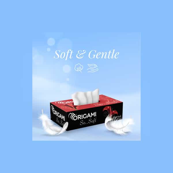 Origami Luxuria Face Tissues | 100 Pulls | 3 Ply | 20Cm X 20Cm (4X1)