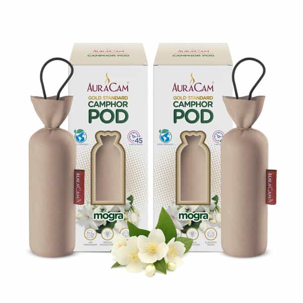 Auracam Gold Standard Camphor Pod Cone (Mogra) - Set Of 2