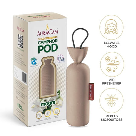 Auracam Gold Standard Camphor Pod Cone (Mogra) - Set Of 2