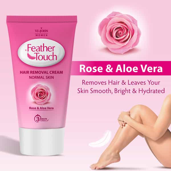 Vi-John Feather Touch Cream Rose Aloevera For Normal Skin 40G- Pack Of 3