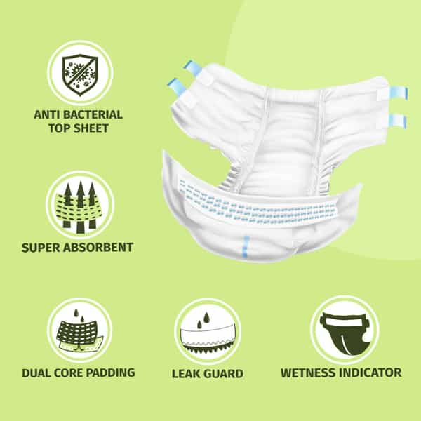 Pee Safe Adult Diaper | Extra Large High Absorbency - 10 Pcs