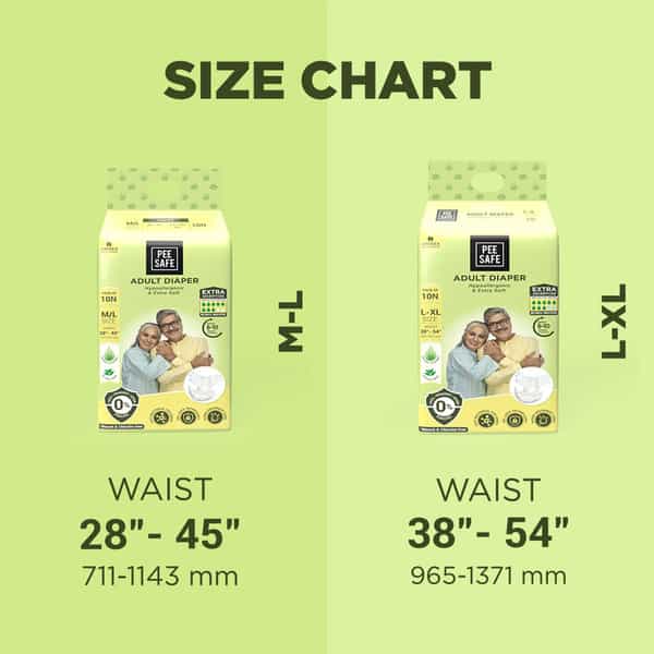 Pee Safe Adult Diaper | Extra Large High Absorbency - 10 Pcs