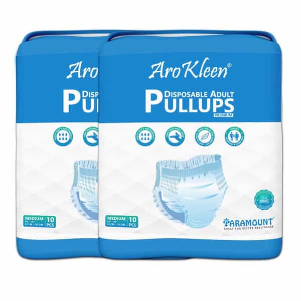 Arokleen Adult Diaper Pull-Ups Medium (Waist Size: 61 Cm-115 Cm) 10 Pcs Per Packet Pack Of 2