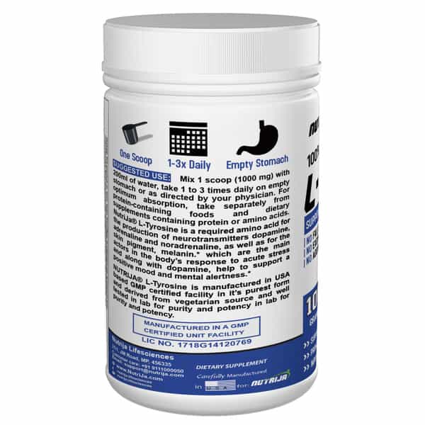 Nutrija L-Tyrosine -200 Grams Pure & Usp Grade Powder