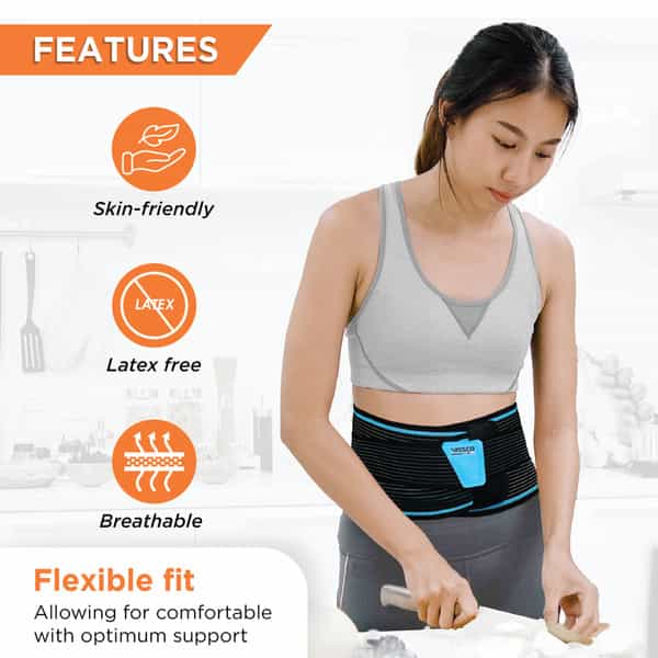Vissco Lumboset Belt (Basic) Support To The Back | Relief From Back & Abdomen Pain - Large(Black)