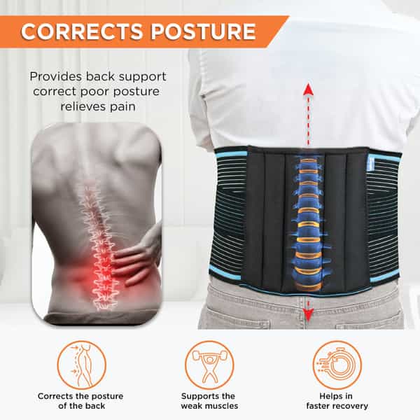 Vissco Lumboset Belt (Basic) Support To The Back | Relief From Back & Abdomen Pain - Large(Black)