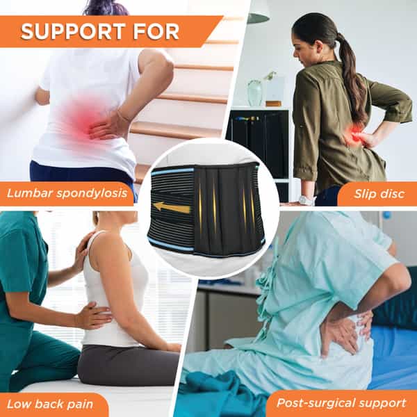 Vissco Lumboset Belt (Basic) Support To The Back | Relief From Back & Abdomen Pain - Large(Black)