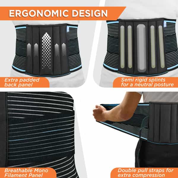 Vissco Lumboset Belt (Basic) Support To The Back | Relief From Back & Abdomen Pain - Large(Black)