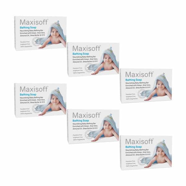 Maxisoft Baby Bathing | Ideal Skin Friendly Moisturizing | Bar | 75 Gm | Pack Of 6