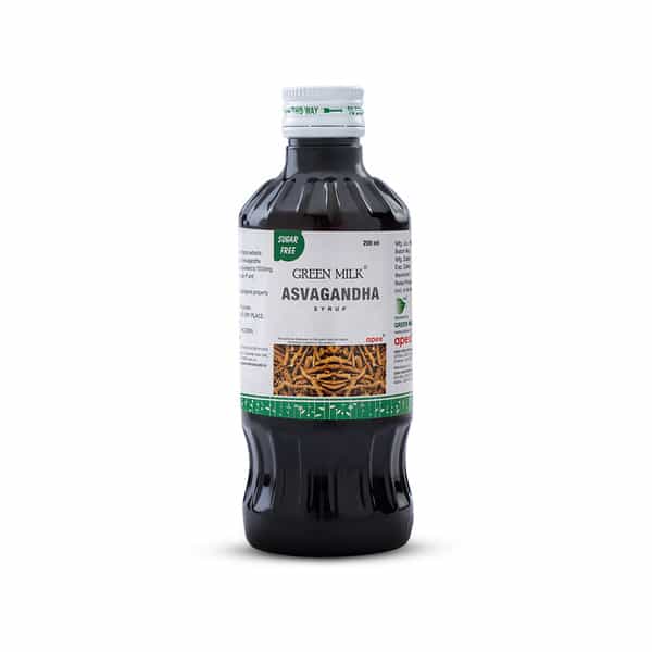 Green Milk Asvagandha Syrup | Ayurvedic Ashwagandha Tonic For Stress | Energy & Vitality | 200 Ml