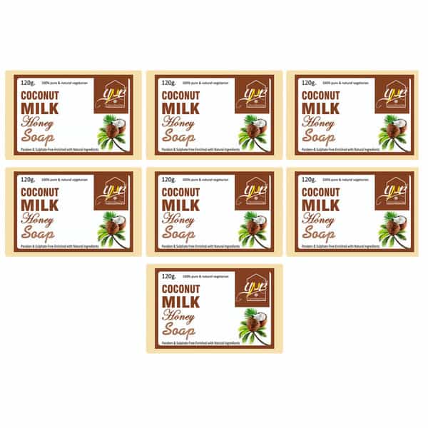 Ynb Yours Natural Buddy Organic Coconut Milk & Honey Handmade Soap 120G (Pack Of 7)