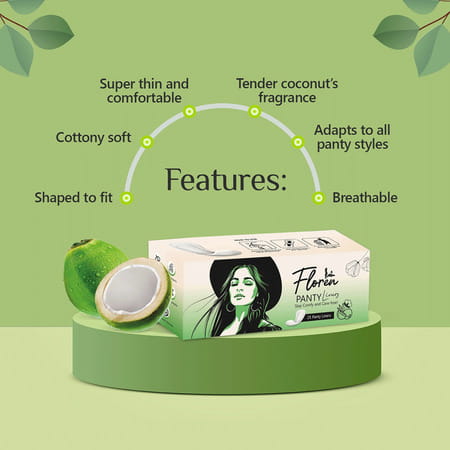 Floren Panty Liners |Cottony-Soft Surface With 185Mm Optimal Coverage (25 Liners) - Pack Of 2
