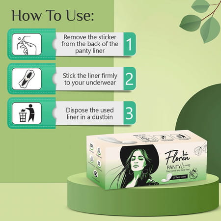 Floren Panty Liners |Cottony-Soft Surface With 185Mm Optimal Coverage (25 Liners) - Pack Of 2