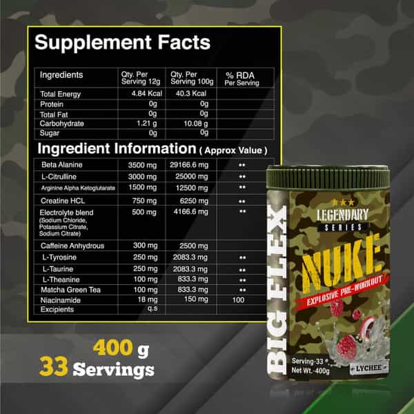 Bigflex Pre-Workout Nuke (Lychee) (400Gm)