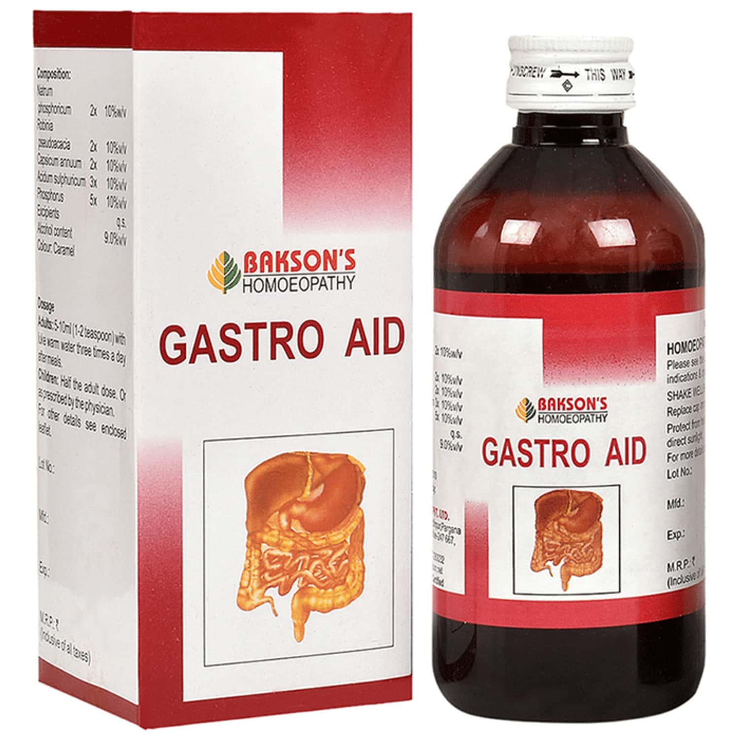 Baksons Homoeopathy Gastro Aid Syrup 200 Ml