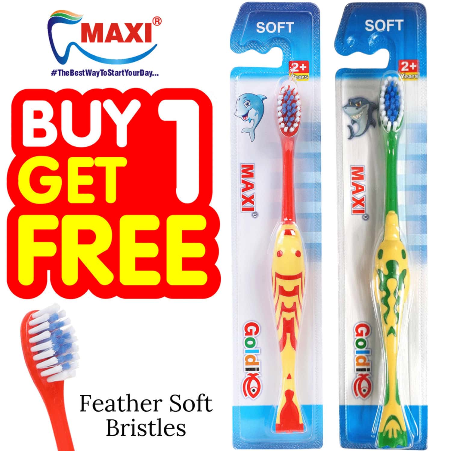 Maxi Goldie Junior Toothbrush (Buy 1 Get 1 Free)