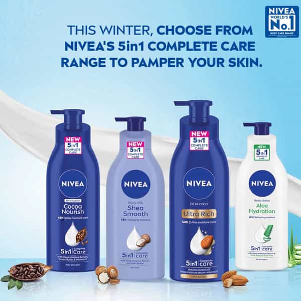 Nivea Nourishing Body Milk Lotion 5 In 1 Complete Care - Bottle Of 600Ml