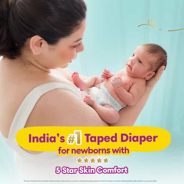 Pampers New Baby Premium Taped Upto 5Kg Diapers 72 No's