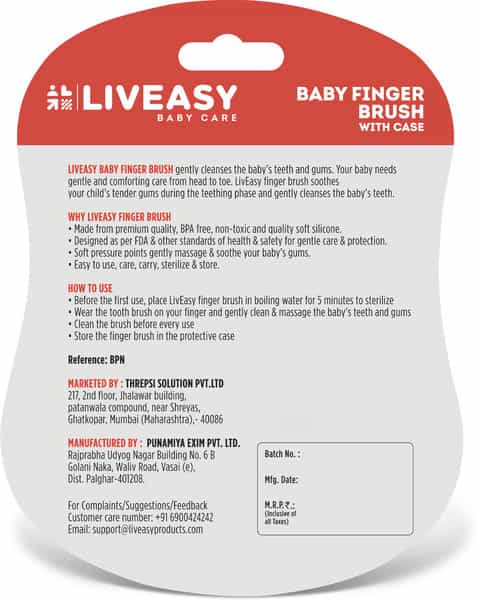 Liveasy Baby Care Baby Finger Brush (Pink)