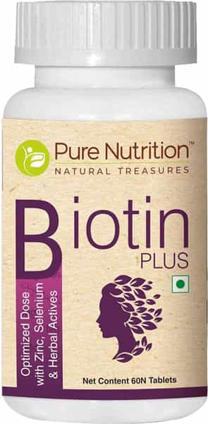 Pure Nutrition Biotin Plus With Moringa Extracts|Strength And Growth For Hair Skin & Nails- 60Tabs