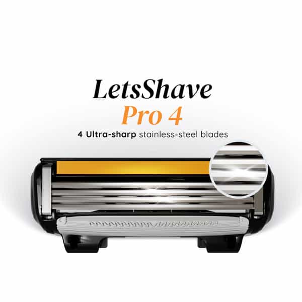 Letsshave Pro 4 Shaving Razor Blades For Men 12 Cartridges