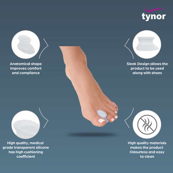 Tynor Toe Separator Silicone White Medium Pack Of 2