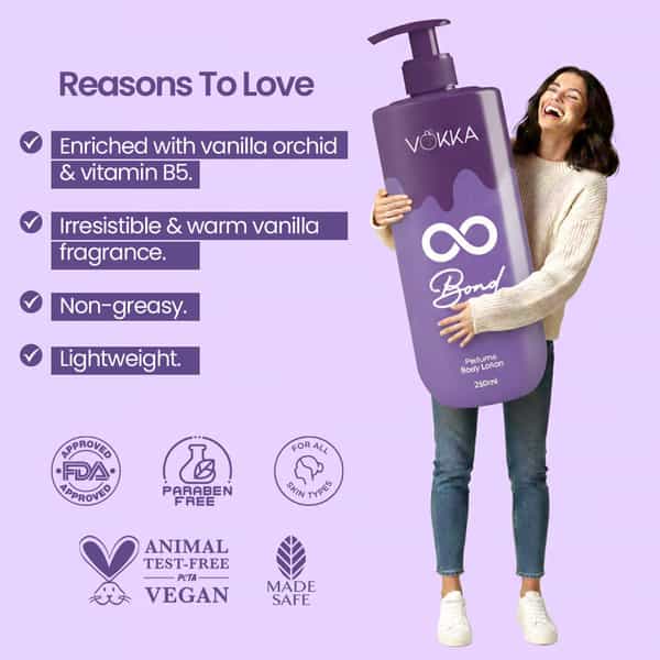Vokka Roots & Bonds Perfume Body Lotion Combo 250Ml X 2 | Citrus Honey Vanilla Musk Fragrance
