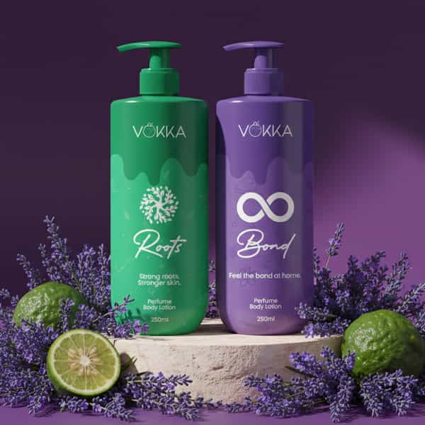 Vokka Roots & Bonds Perfume Body Lotion Combo 250Ml X 2 | Citrus Honey Vanilla Musk Fragrance