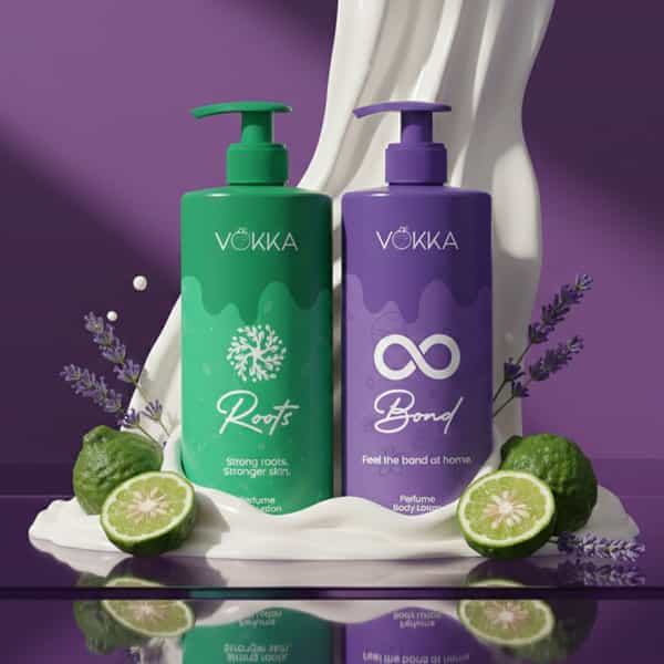 Vokka Roots & Bonds Perfume Body Lotion Combo 250Ml X 2 | Citrus Honey Vanilla Musk Fragrance