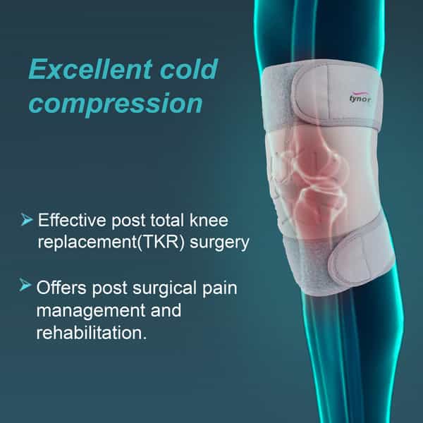 Tynor Cool Pack Knee Wrap Grey Universal Size 1 Unit