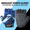 Musclexp Stout Blue Unisex Fitness Sports Gym Gloves Absorbing (Blue & Black) 1 Pair