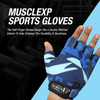 Musclexp Stout Blue Unisex Fitness Sports Gym Gloves Absorbing (Blue & Black) 1 Pair