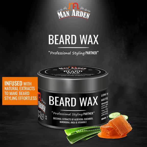 Man Arden Beard Wax Professional Styling For High Gloss Healthy Beard Anytime Re-Stylable 50Gm