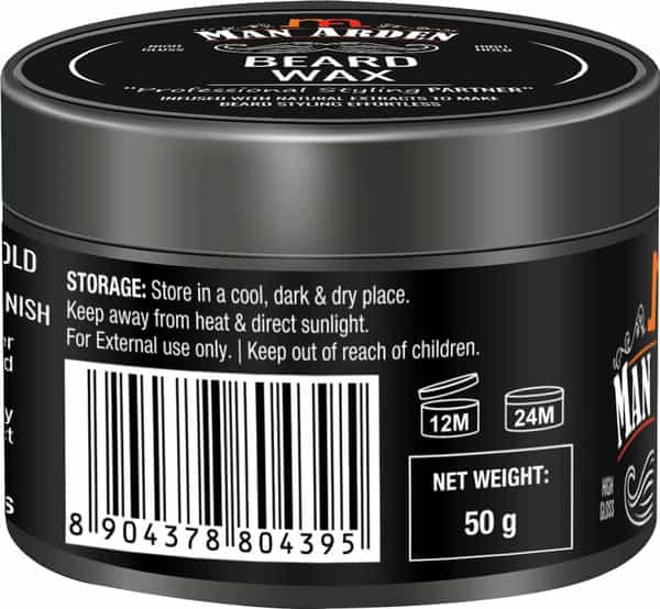 Man Arden Beard Wax Professional Styling For High Gloss Healthy Beard Anytime Re-Stylable 50Gm