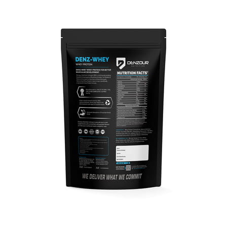 Denzour Nutrition Denz Whey Protein Powder | Belgium Chocolate Flavour | Recovery & Strength | 1kg