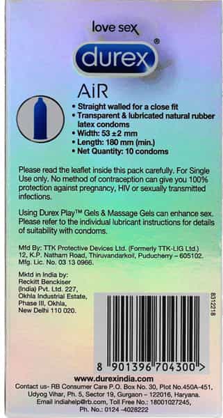 Durex Air Ultra Thin Condoms (Love Sex) (For An Earth Shattering Experience) (40S)
