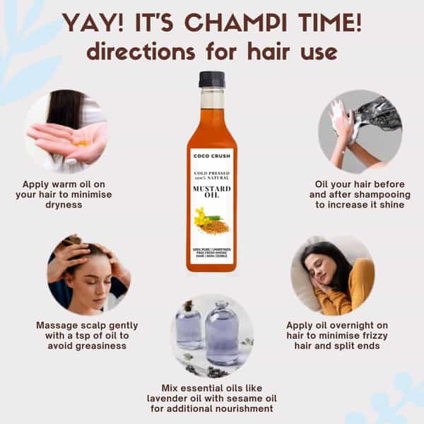 Cold Pressed Mustard Oil | 100% Pure & Natural | Hair | Body | Baby Massage - 1000Ml