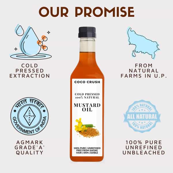 Cold Pressed Mustard Oil | 100% Pure & Natural | Hair | Body | Baby Massage - 1000Ml