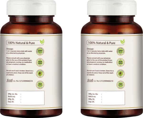 Vedikroots Giloy 60 Capsules 450 Mg 100% Organic | Tinospora Cordifolia | For Digestion(Pack Of 2)